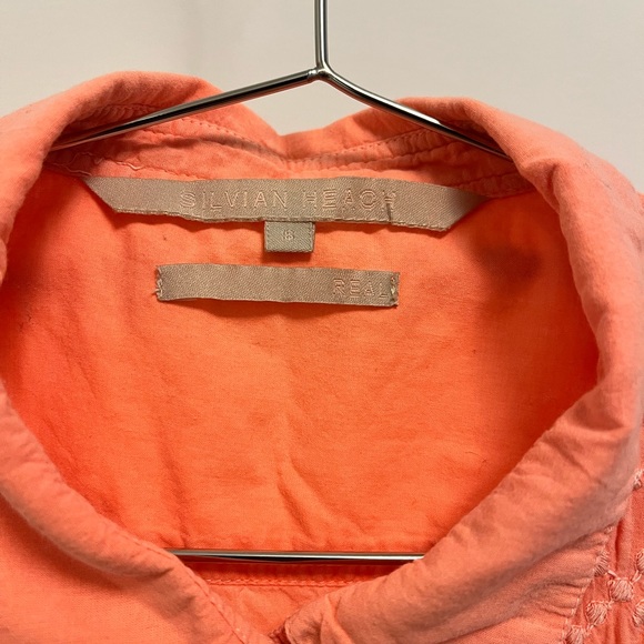 Coral cropped sleeve top, XS-S - Picture 3 of 4